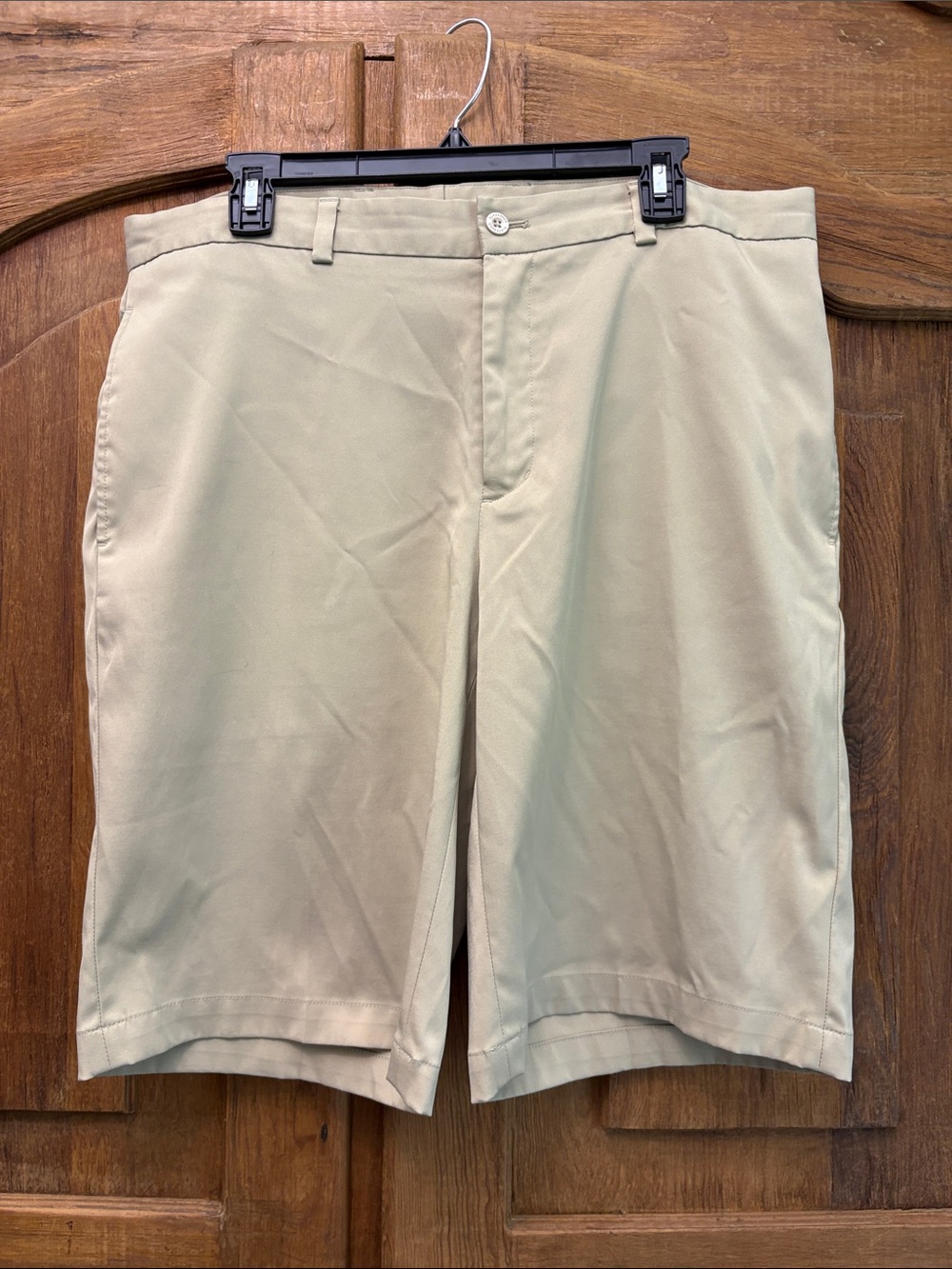 Slazenger Men's Khaki Flat-Front Shorts